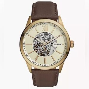 Fossil Flynn Automatic Brown Leather Watch